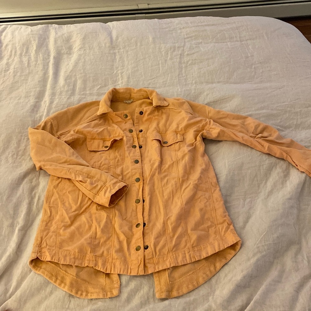 Pilcro peach/tangerine over shirt with snaps